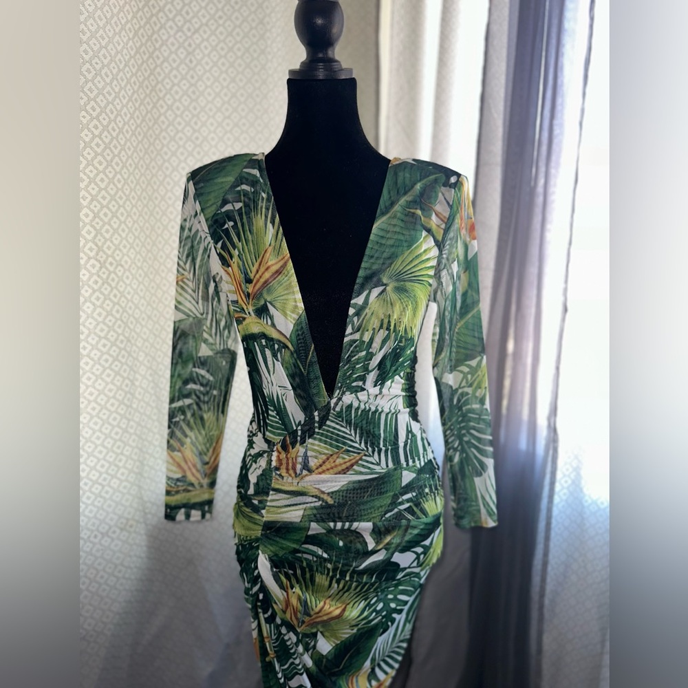 Tropical Green Dress - small